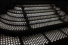 28-3 Light From The Basement Shines Up Through The Fitted Circles Of Glass Of A Hollow Sidewalk In SoHo New York City